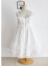 Ivory Chiffon Tulle Short Flower Girl Dress